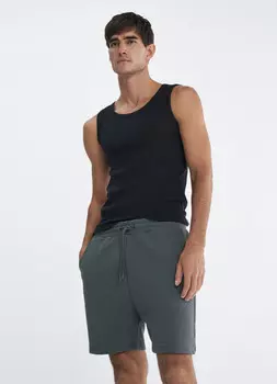 Базовая майка в рубчик, Черный