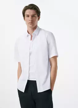 Базовая рубашка с коротким рукавом, Белый