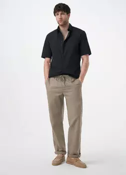 Базовая рубашка с коротким рукавом, Черный