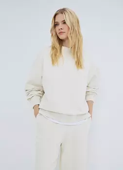 Базовая толстовка оверсайз, Бежевый