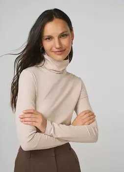 Базовая водолазка, Бежевый