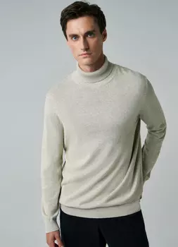 Базовая водолазка из хлопка, Бежевый