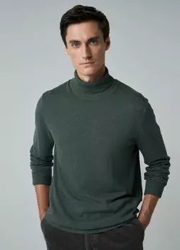 Базовая водолазка из хлопка, Зеленый