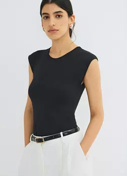 Базовое боди без рукавов, Черный