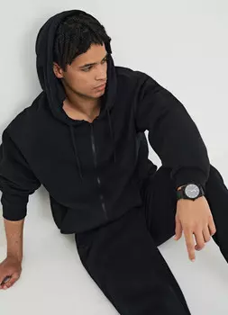 Базовое худи на молнии, Черный