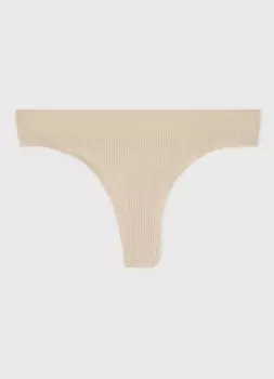 Базовые бесшовные трусы-танга, Бежевый