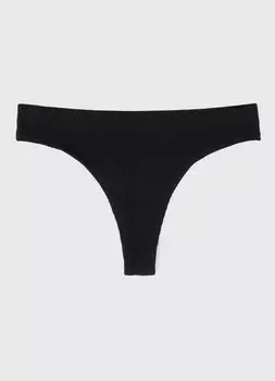 Базовые бесшовные трусы-танга, Черный