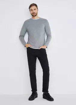 Базовые брюки «5 карманов» из твила, Черный