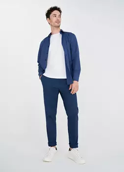 Базовые брюки-чиносы из твила, Синий