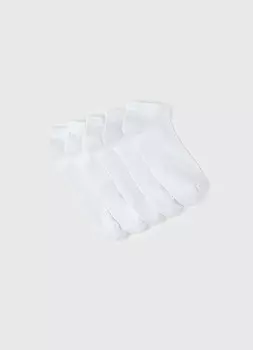 Базовые короткие носки, 5 пар, Белый