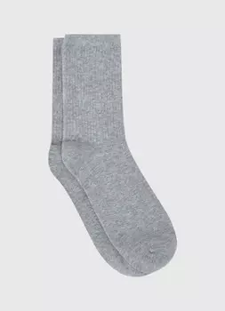 Базовые носки в рубчик, Серый