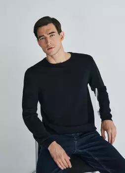 Базовый джемпер с шерстью, Черный