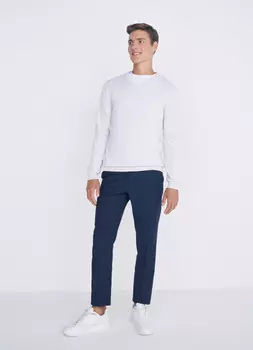 Базовый джемпер с V-образным вырезом, Голубой