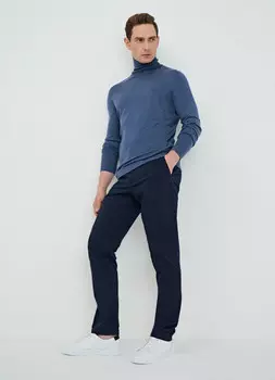 Базовый джемпер с воротником-стойкой, Синий