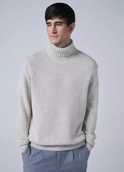 Базовый свитер с добавлением шерсти, Бежевый