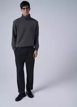 Базовый свитер с добавлением шерсти, Коричневый