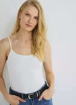 Базовый топ из микрофибры, Белый