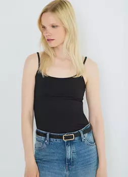 Базовый топ из микрофибры, Черный