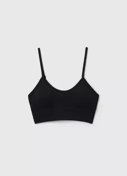 Базовый топ с вкладышами, Черный