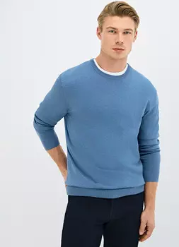 Базовый вязаный джемпер, Голубой