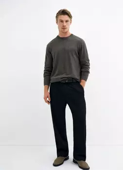 Базовый вязаный джемпер, Коричневый