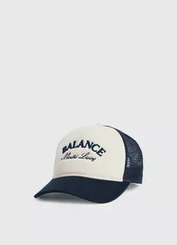 Бейсболка с вышивкой и сеткой, Белый