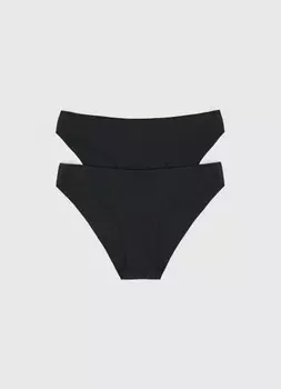 Бесшовные классические трусы, 2 шт., Черный