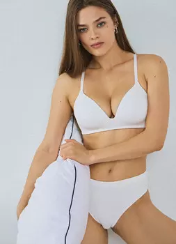 Бесшовные трусы со средней посадкой, Белый