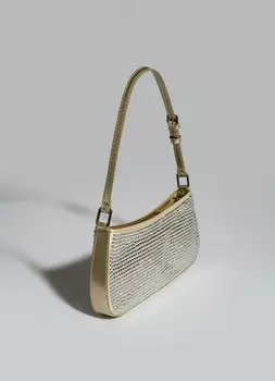 Блестящая сумка-багет, Золотой