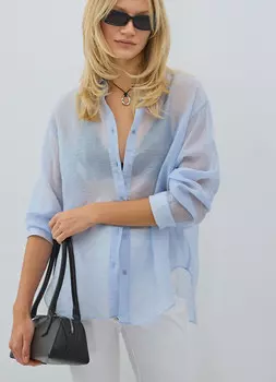 Блузка из лиоцелла, Голубой