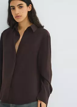 Блузка из модала, Коричневый
