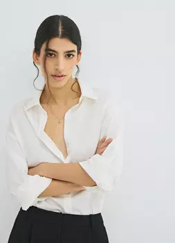 Блузка из сатина, Белый