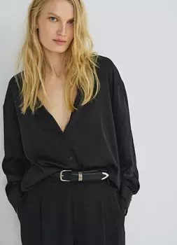 Блузка из сатина, Черный