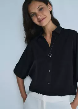 Блузка из сатина, Черный
