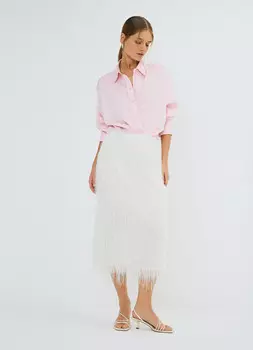 Блузка из жатого сатина, Розовый