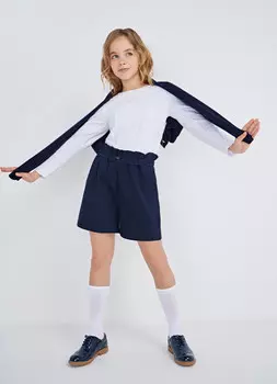 Блузка прилегающая для девочек, Белый