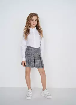 Блузка прилегающая для девочек, Белый