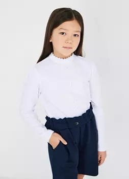 Блузка прилегающая для девочек, Белый
