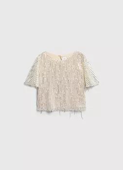 Блузка с пайетками для девочек, Желтый