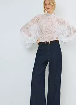 Блузка с принтом O'STIN x Яндекс Книги, Белый