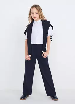 Блузка свободная для девочек, Белый