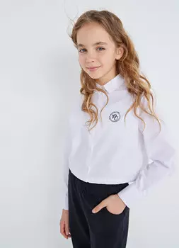 Блузка свободная для девочек, Белый