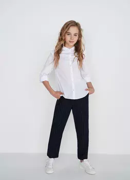 Блузка свободная для девочек, Белый