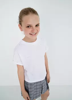 Блузка свободная для девочек, Белый