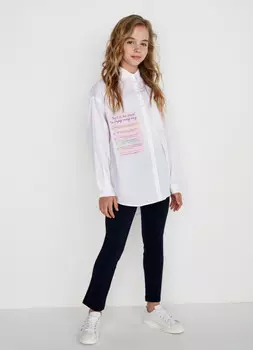 Блузка свободная для девочек, Белый