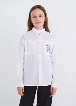 Блузка свободная для девочек, Белый