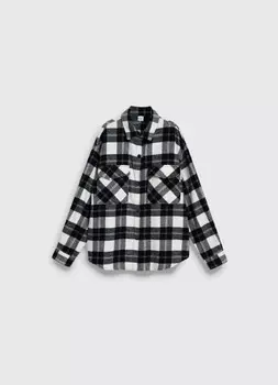 Блузка в клетку для девочек, Черный