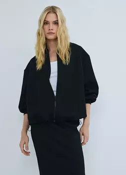 Бомбер из неопрена, Черный