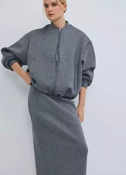 Бомбер из неопрена, Серый