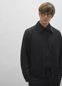 Бомбер из смесовой шерсти, Серый